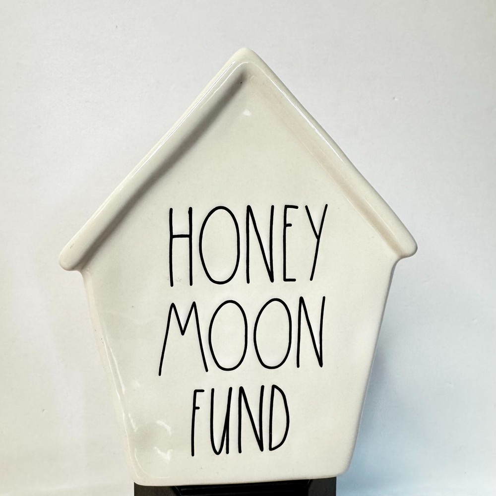 Rae Dunn Artisan Collection By Magenta Honey Moon Fund Coin Bank White Ceramic