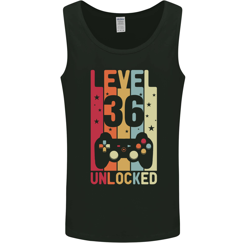 36th Birthday 36 Year Old Level Up Gaming Mens Vest Tank Top