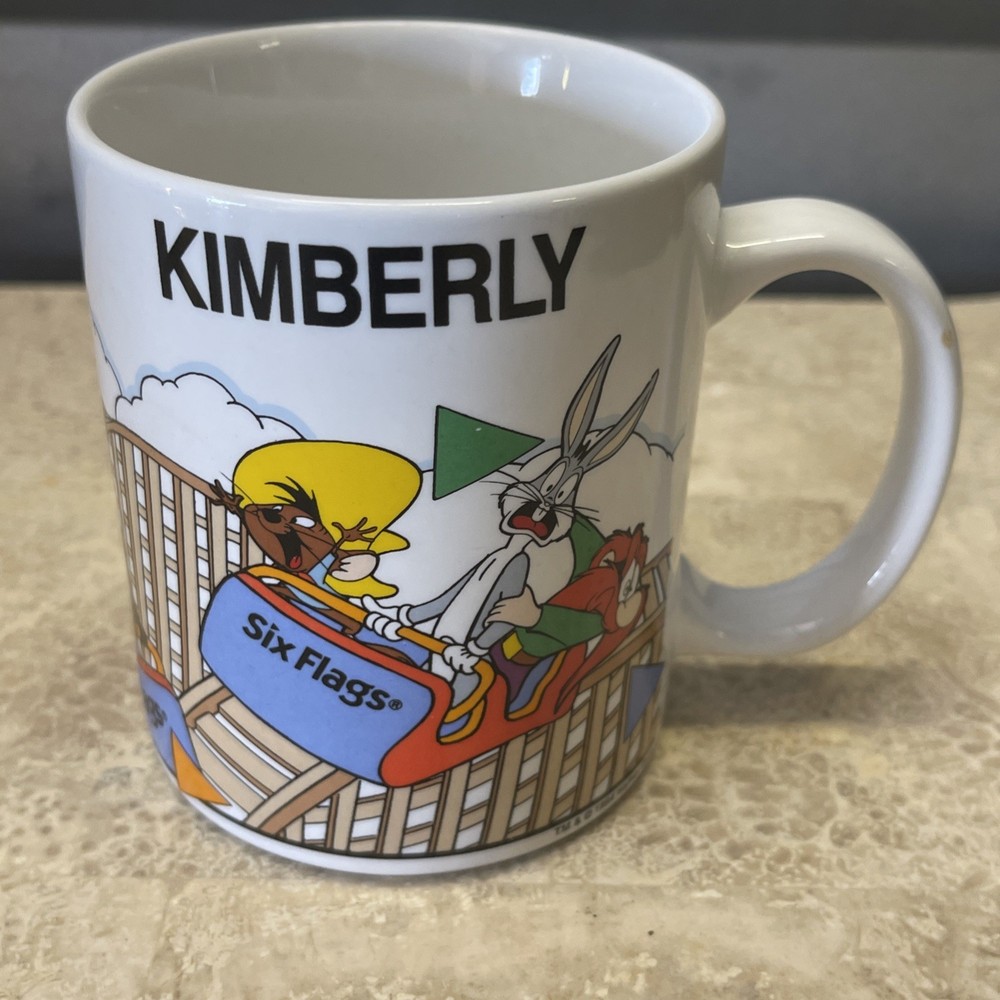 1994 Vintage Six Flags Disney Looney Tunes Roller Coaster Mug RARE Kimberly