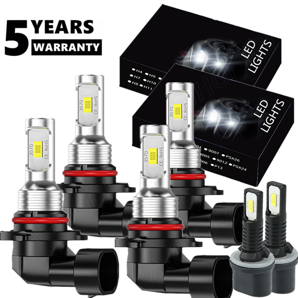 6000K LED Headlight Fog Bulbs 6x For Chevy Suburban 2000-2006 Tahoe 2001-2006