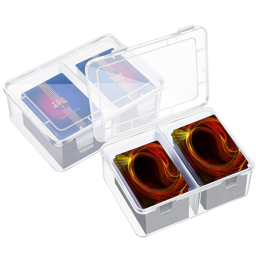 300 Card Storage Box Compatible with Mtg TCG Clear Plastic Trading Card Stora...