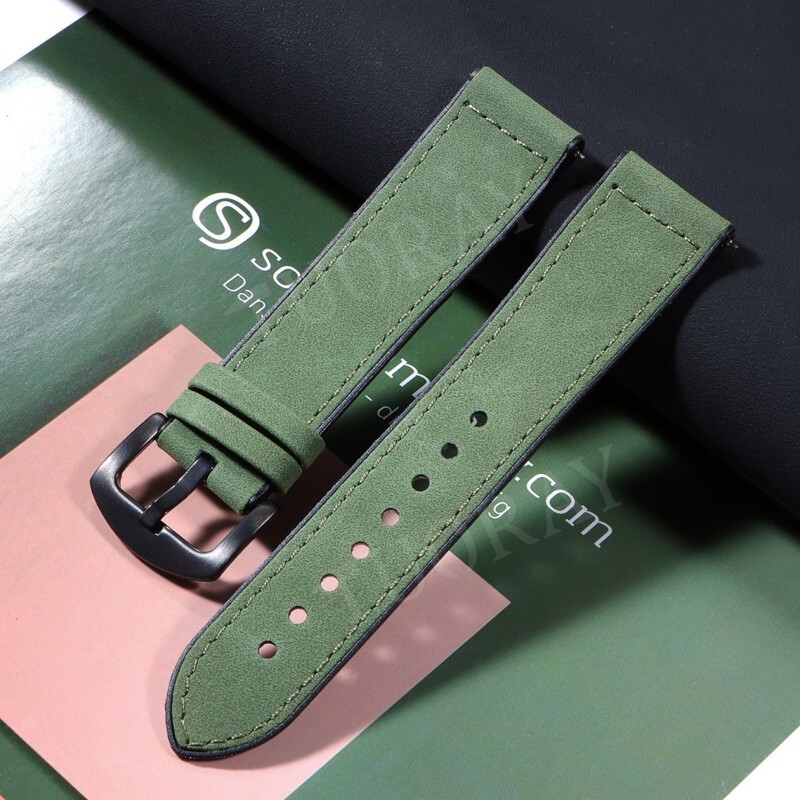 20mm 22mm Universal Classic Leather Smartwatch Strap Band Replacement Bracelet