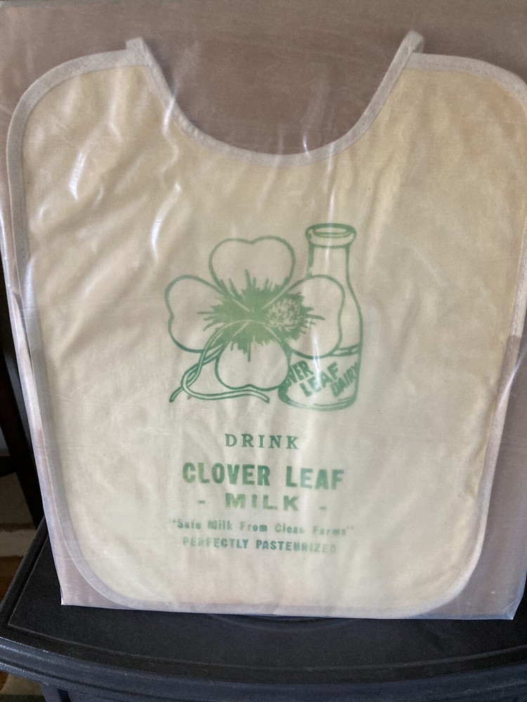 Vintage Advertising Baby Bib Clover Leaf Milk Newtown PA Bucks County Dairy