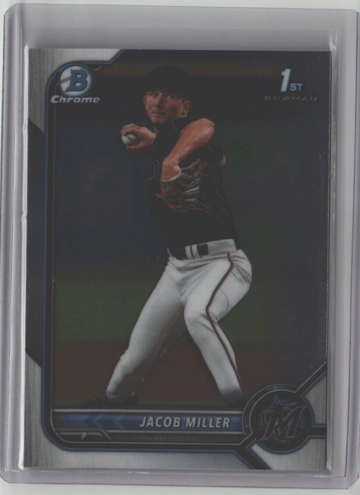 JACOB MILLER ROOKIE BOWMAN CHROME 1ST MLB MIAMI MARLINS 2022 BDC-195 FREE SHIP