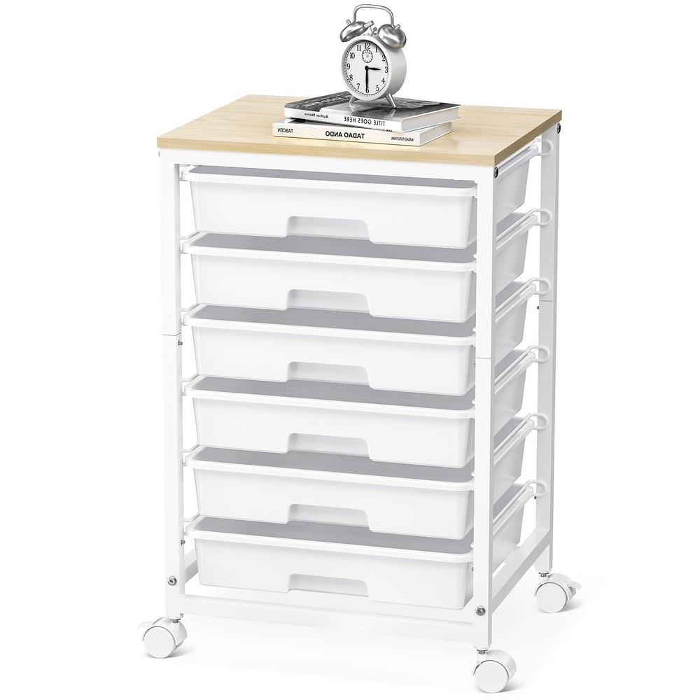 Rolling Cart with Drawers,Utility Cart with 6 Drawers,Rolling Storage Cart wi...