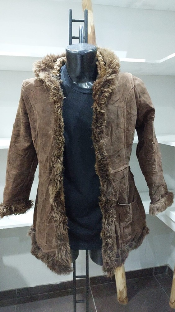 Pre-owned Woman Brown Lamb Leather Jacket Size S MGC134PI