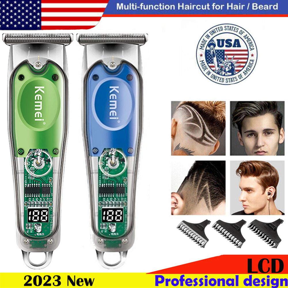 Kemei-322 Cordless Hair Clipper with T-Blade Zero Gap USB Rechargeable Beard Trimmer BK6