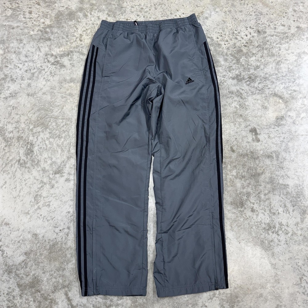 Adidas Pants Mens Large Gray y2k baggy track windbreaker wide leg skater