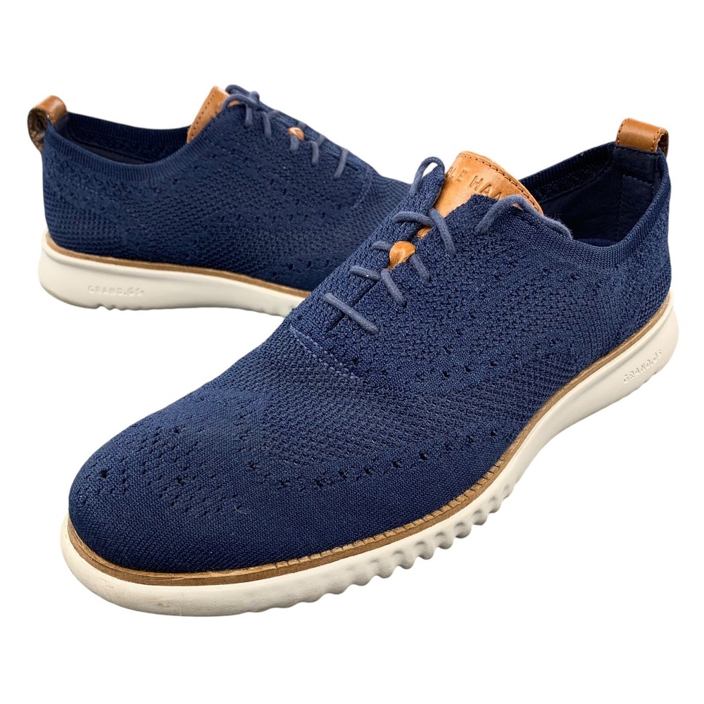 Cole Haan 2.Zerogrand Stitchlite Wingtip Men’s Size 10 Oxford Shoes Navy Blue