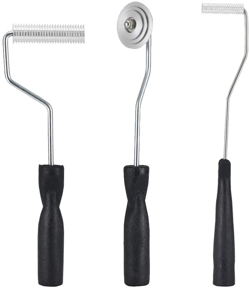 Fiberglass Roller Tools Kit, 3Pcs Fiberglass Resin Laminating Bubble Roller Set