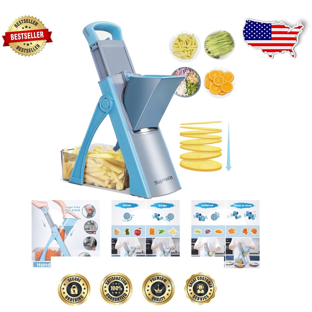 Professional Vegetable Slicer with 40+ Cuts - Adjustable Thickness & Easy Clean