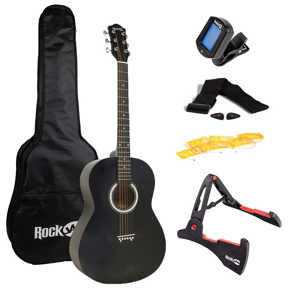 Acoustic Guitar Superkit Includes Stand, Gig Bag, Tuner, Picks, Plectrum Hold...