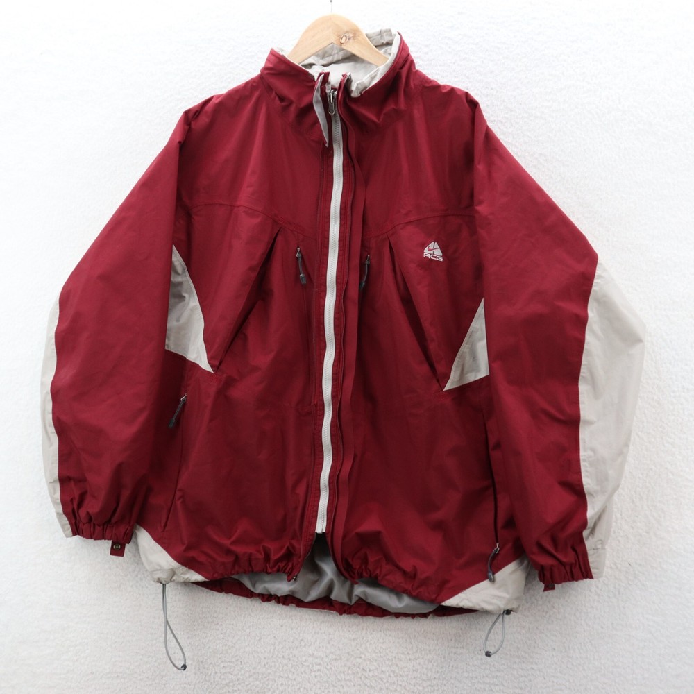 Vintage Nike ACG Jacket Men's 2XL Red & Gray Outer Layer 3 Colorblock Gorpcore