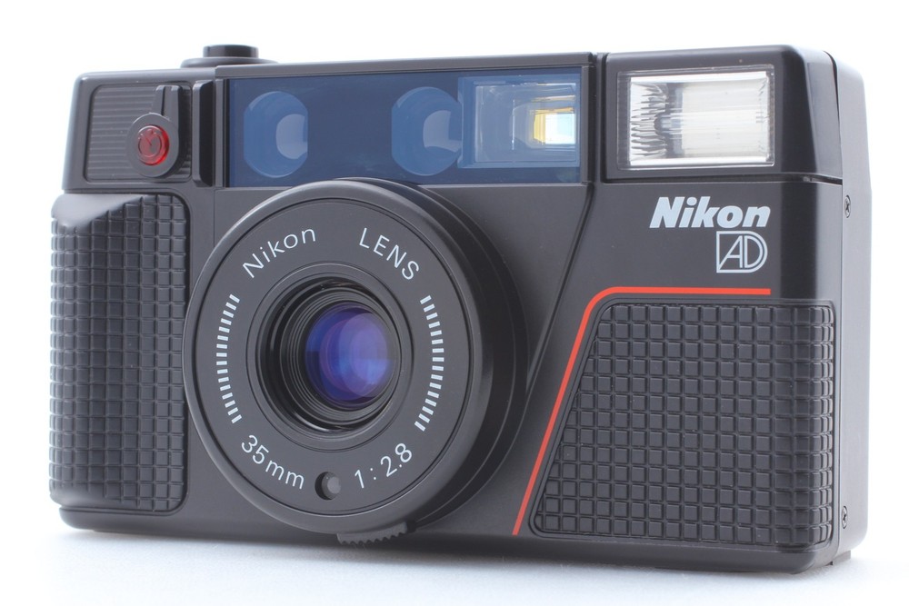 [Exc+5] Nikon L35 AD2 Pikaichi Black Point & Shoot Film Camera From JAPAN