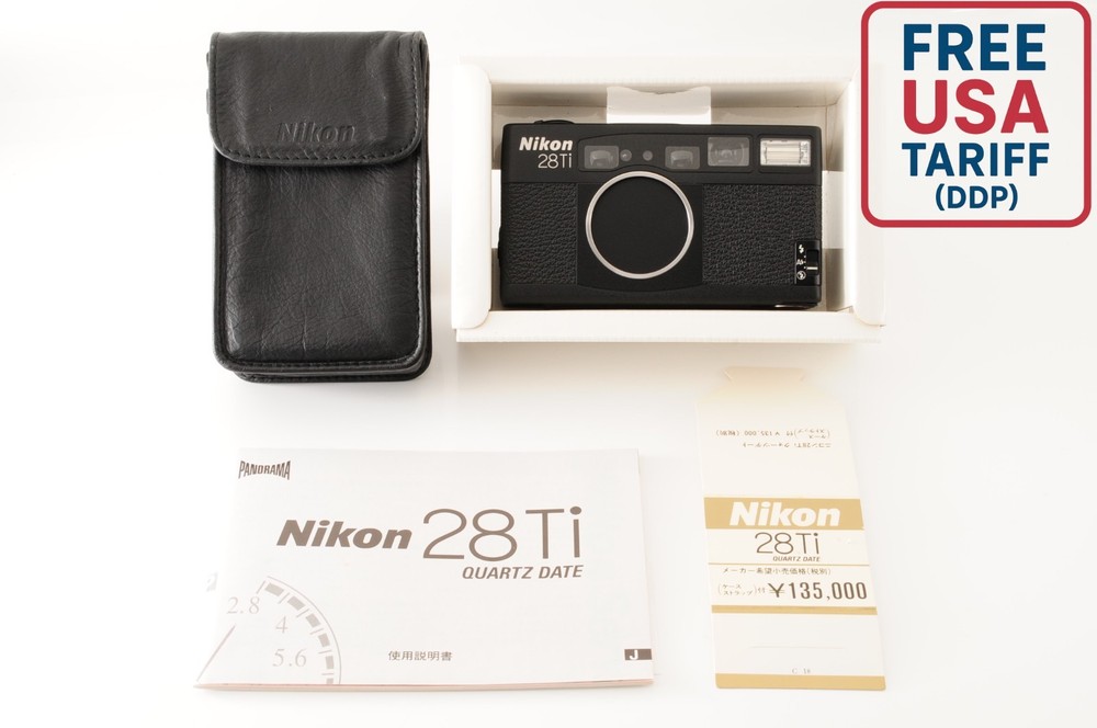 Rare! [Unused w/Case] Nikon 28 Ti Black Point & Shoot 35mm Film Camera JAPAN #84