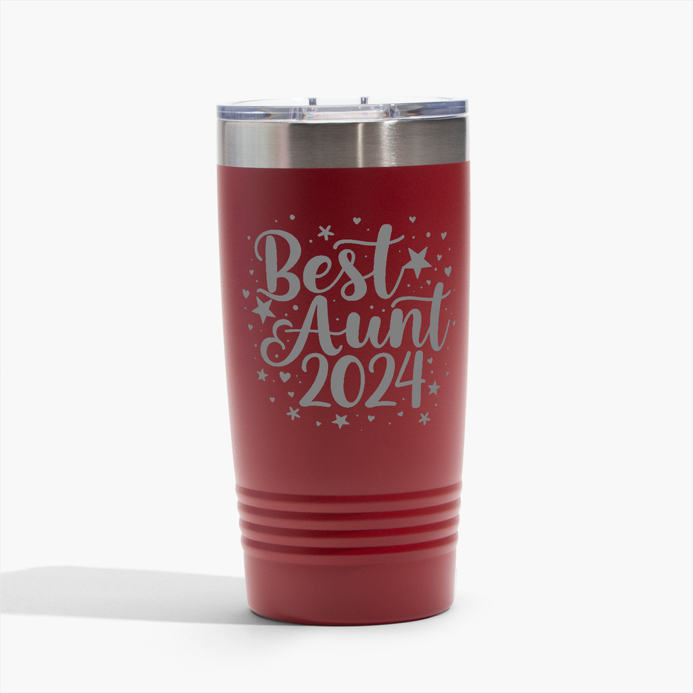 Best Aunt 2024 - Red 20oz Tumbler - Perfect for Gifts! Free Shipping!