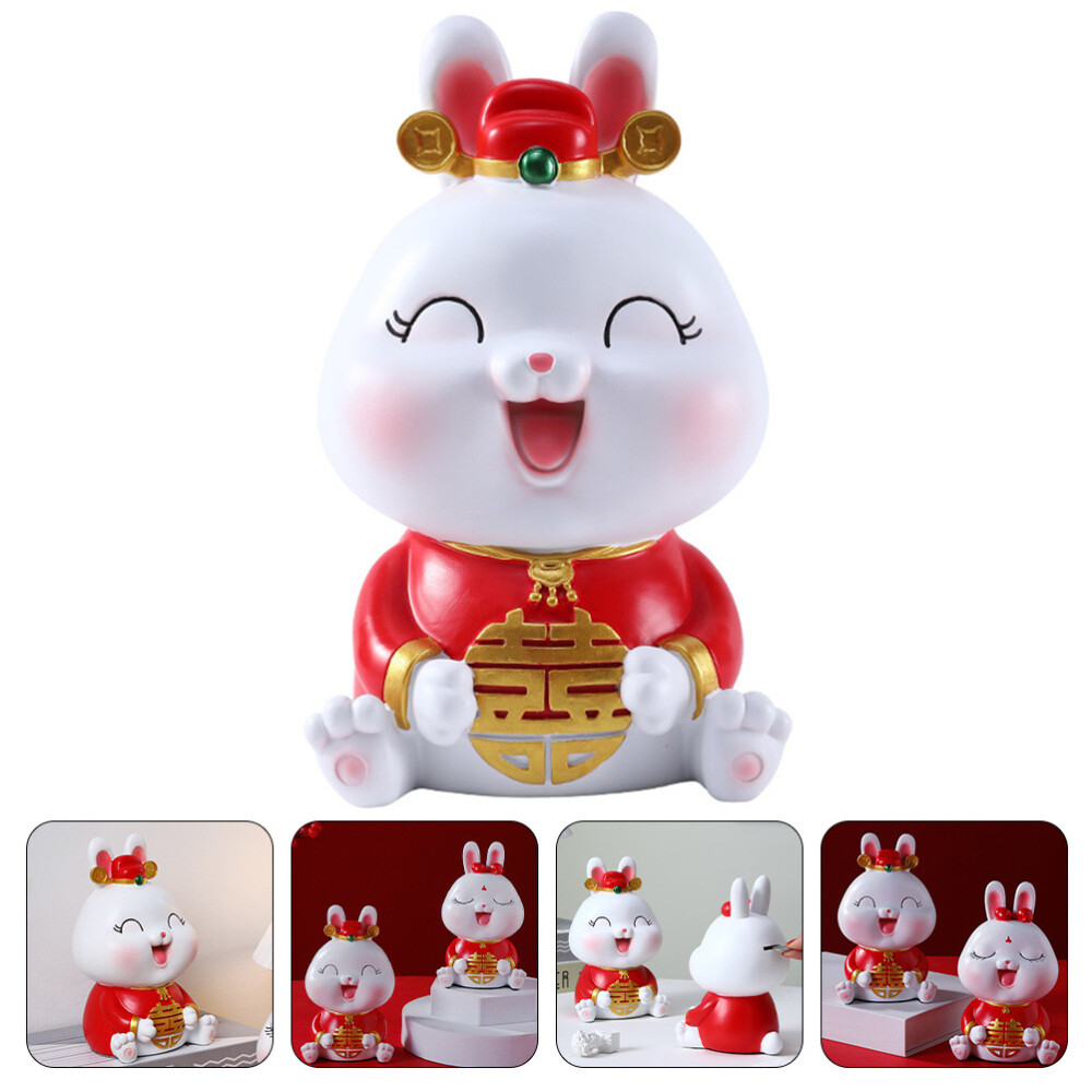 Piggy Bank Break to Open Rabbit Decorative Ornament Desktop Decoration Child