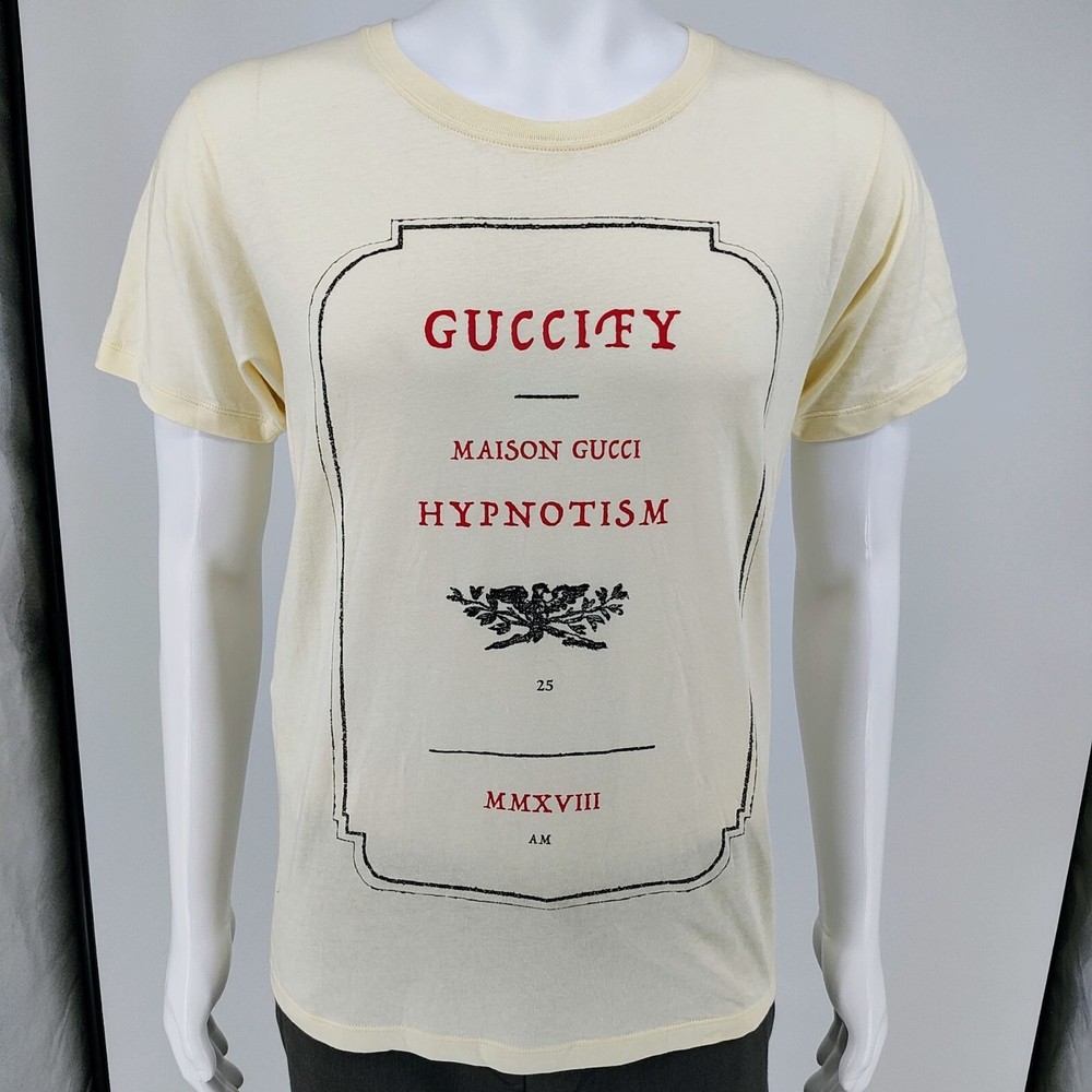 Gucci Apothecary Guccify Maison Gucci Hypnotism MMXVII Cream T-Shirt in XS