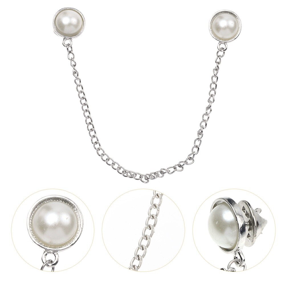 Collar Elegant Pearl Brooch Breast Pin Fashion Accessory Miss