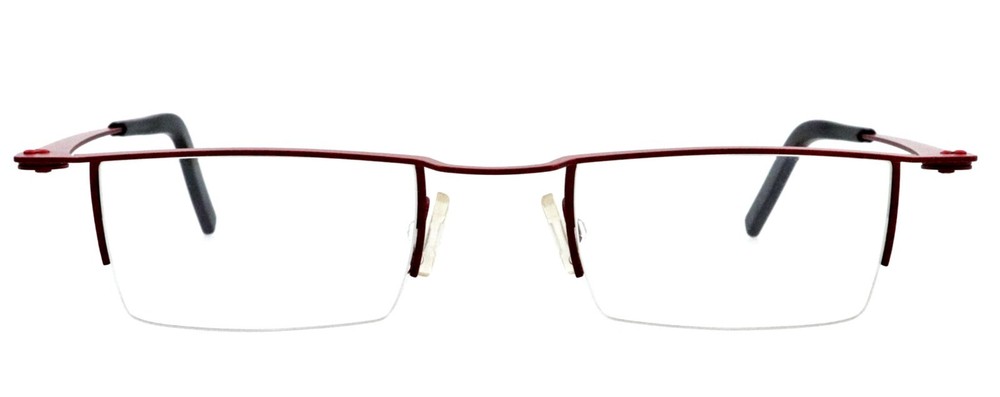 New THEO Agria 315 48mm Red Titanium Half-Rim Eyeglasses Frame Belgium Unisex