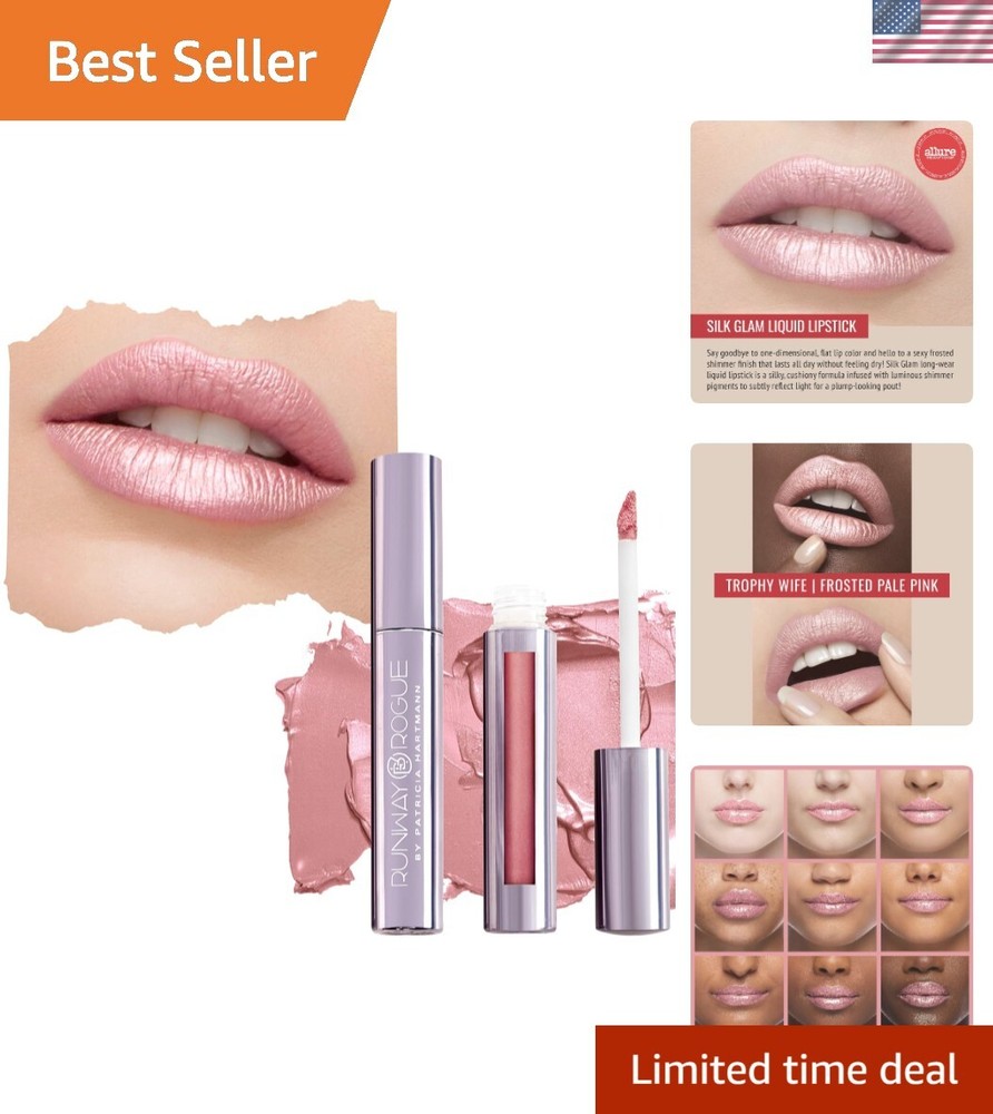 Silk Glam Liquid Lipstick, Long Wear Pale-Pink Lipstick, ‘Trophy Wife’