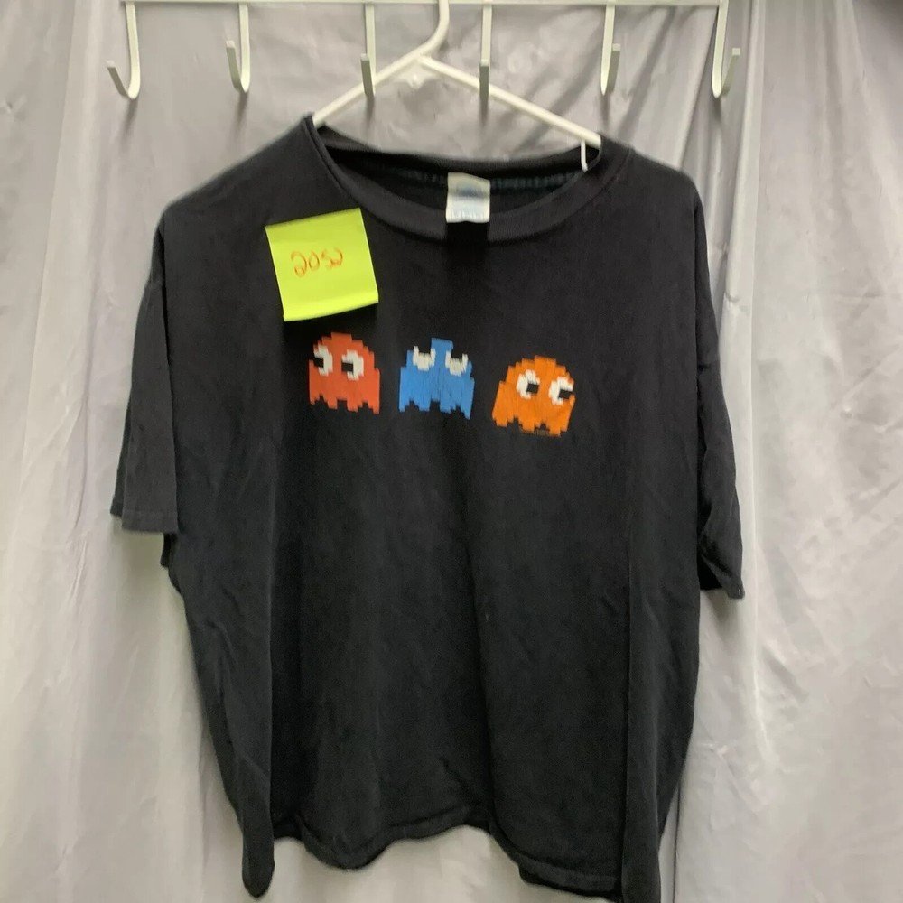 Pac-Man Shirt Adult Extra Large Black Short Sleeve 2004 Nemco Y2K Men’s