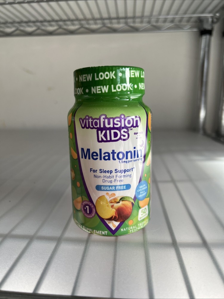 Vitafusion Kids Melatonin Gummy Supplements, Tropical Peach Flavored Sleep...