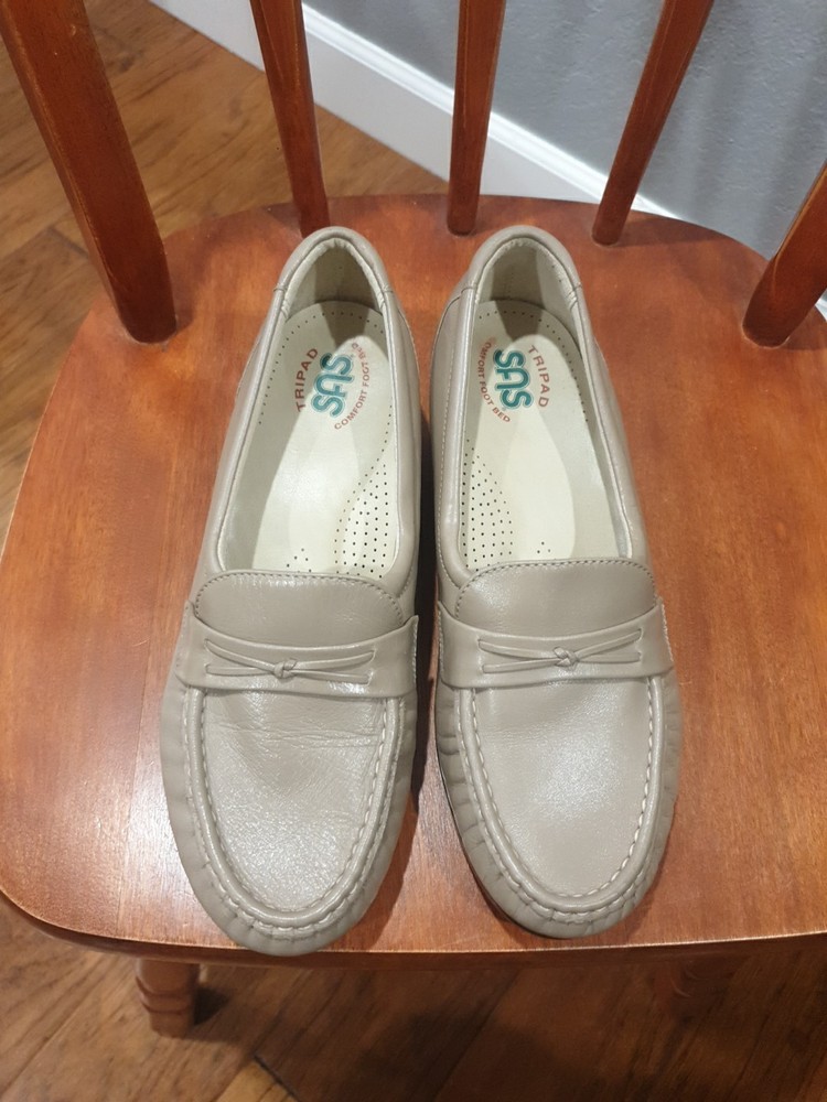 SAS Tripad Comfort Loafers Women's Size 7 W Shoes Ivory Leather Made In USA