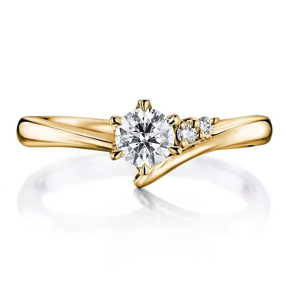 14K Gold Plated Women's Engagement Ring with 1.50Ct Lab Diamond