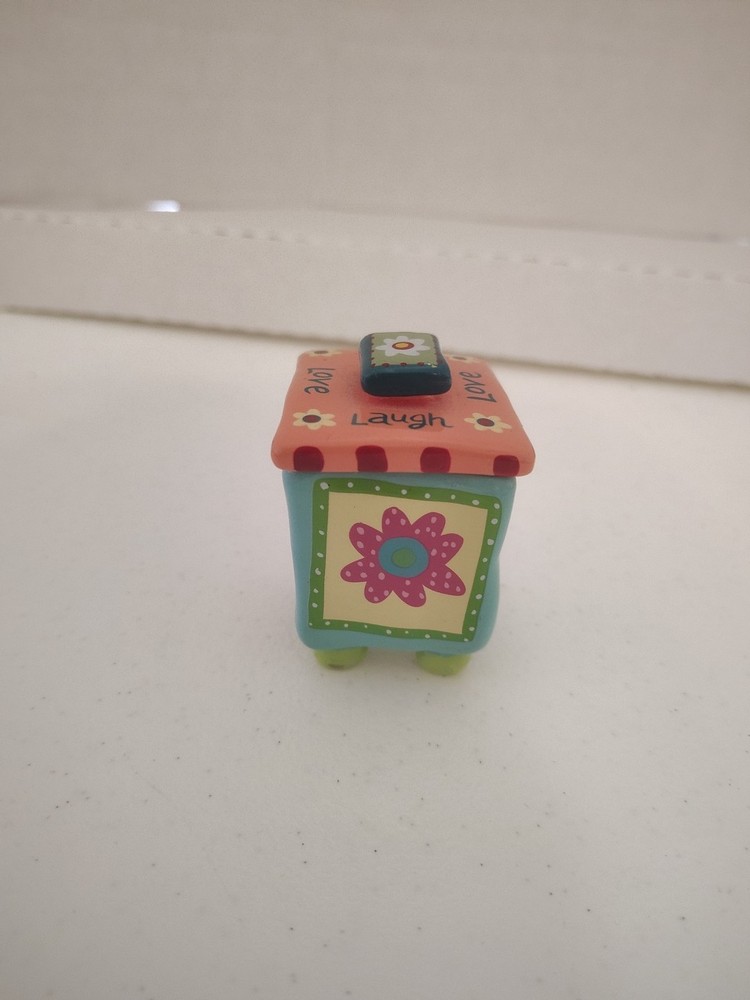 Trinket Box with Floral Design and Live Love Laugh Engraving