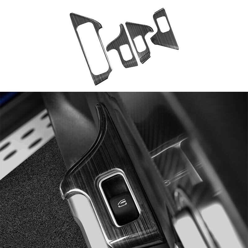 Glass Window Lifting Panel Decoration For Benz GLA W156 Black Steel 4X 20-2023