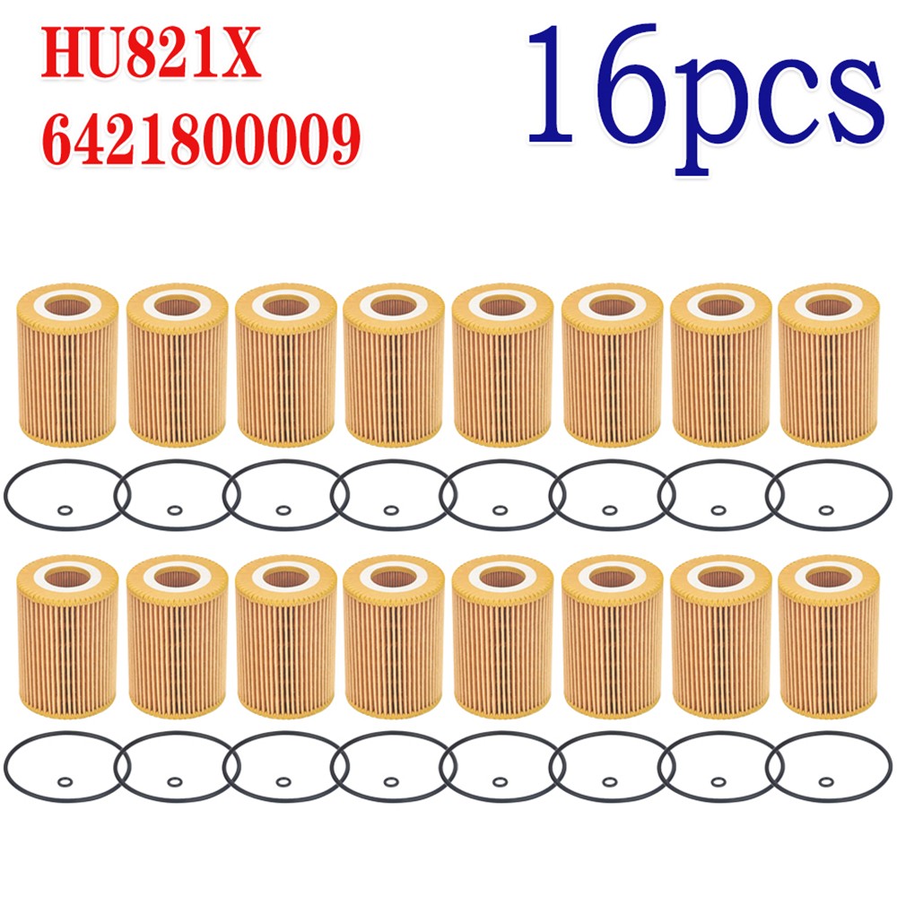 16 PCS HU821X Oil Filter Replace For Mercedes-Benz Sprinter 6421800009