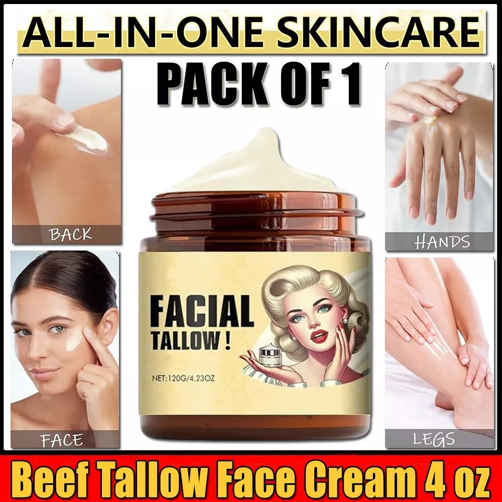 Whipped Beef Tallow for Skin 4 oz, 100% Grass-Fed Beef Tallow Moisturizer NEW