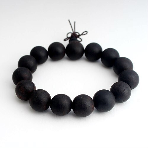Agarwood Incense Bracelet Prayer Beads Wood Natural Vietnam Black 15mm
