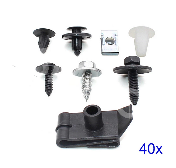 40x Car Engine Undertray Splashguard Cover Trim Clips Underbody Shield Fasteners