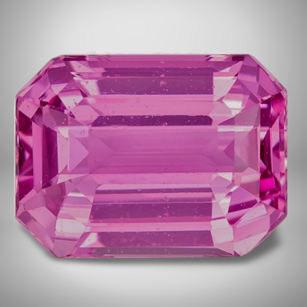 Pink Sapphire Emerald Cut Loose Gemstone 1.16 Cts 7x5 mm Flawless
