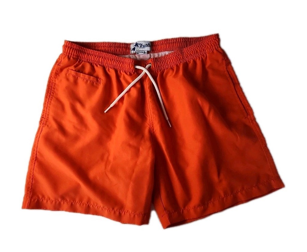 Trunks Surf & Swim Co Men's Large Classic Orange Swim Trunks Board Shorts EUC