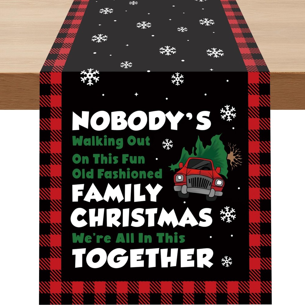 Christmas Vacation Decor, Funny Christmas Table Runner, Griswold Family Chris...