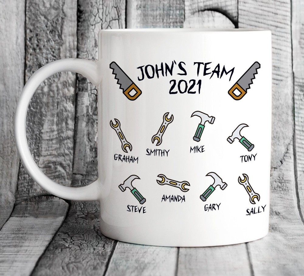 Personalised Work Teams Mug  Construction Carpentry Builder  Leaving Retirement