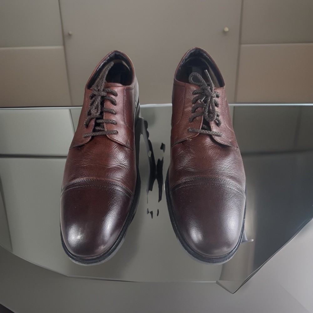 Rockport mens shoes 11.5 Brown Leather Cap Toe Oxford Dress Shoes Comfort.
