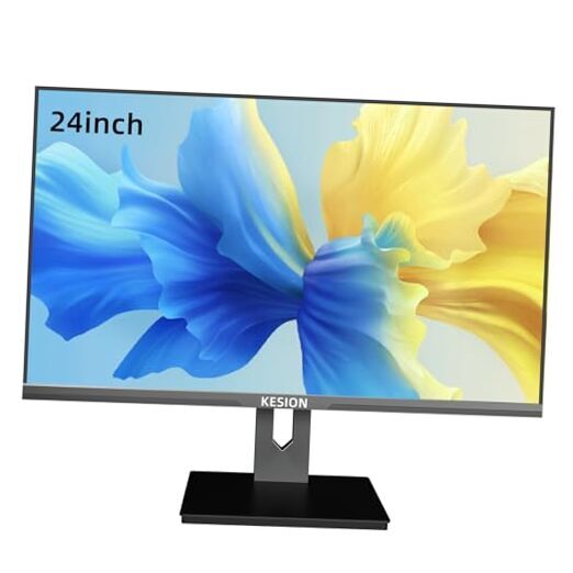 24 inch IPS Monitor, FHD1080P 75HZ, HDMI, Display Port and VGA Input, 97% black