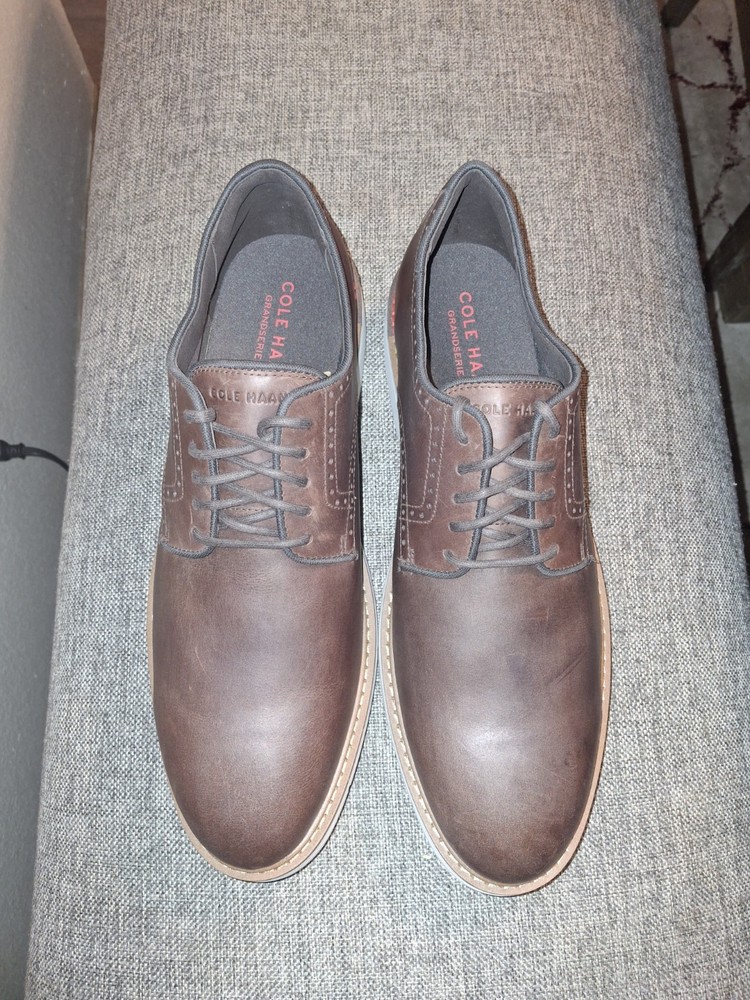 Cole Haan Go-To Plain Toe Oxford Shoes Dark Coffee Brown C35083 Men's Size 13M