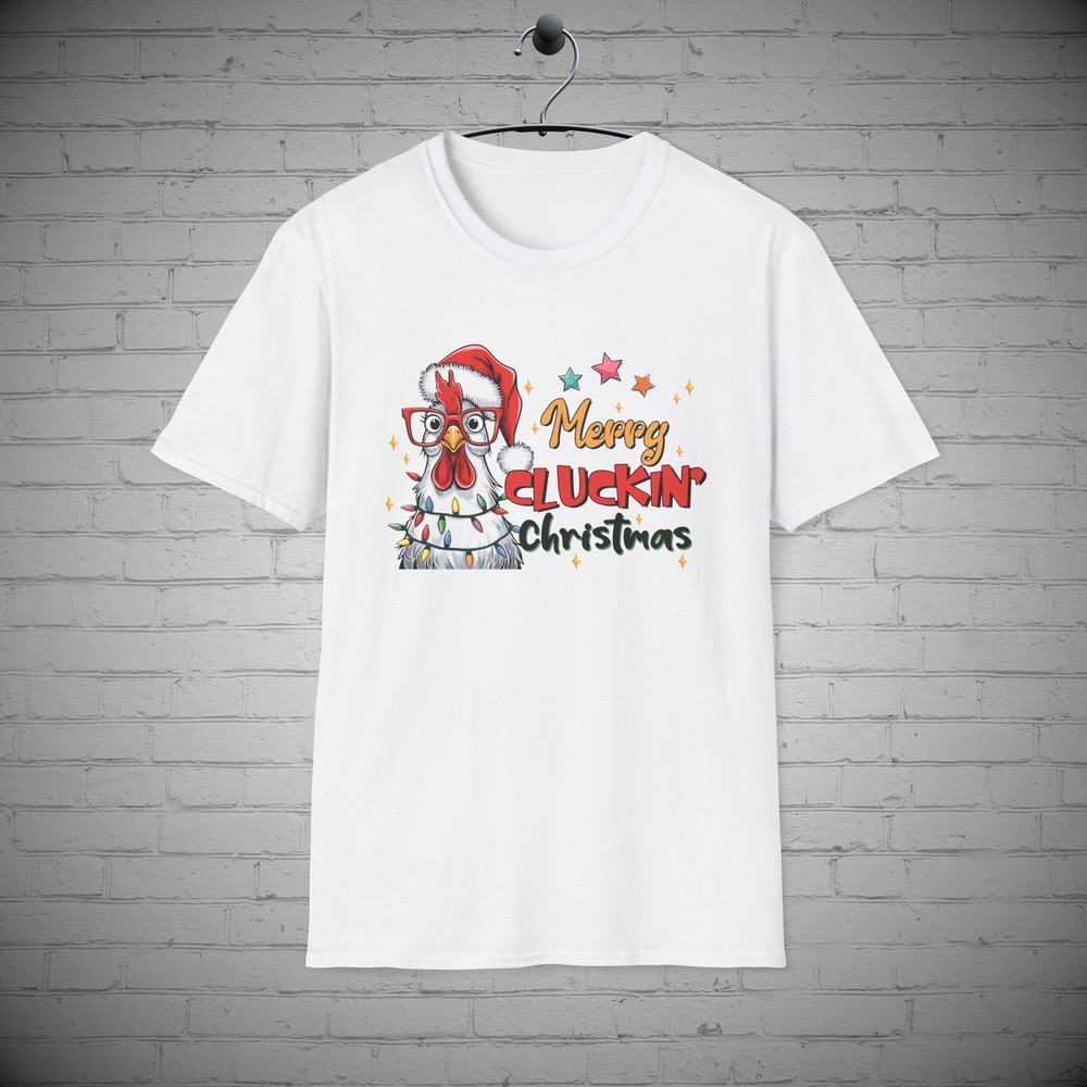 Funny Christmas T-Shirt, Sarcastic Chicken Christmas, Merry Cluckin Christmas