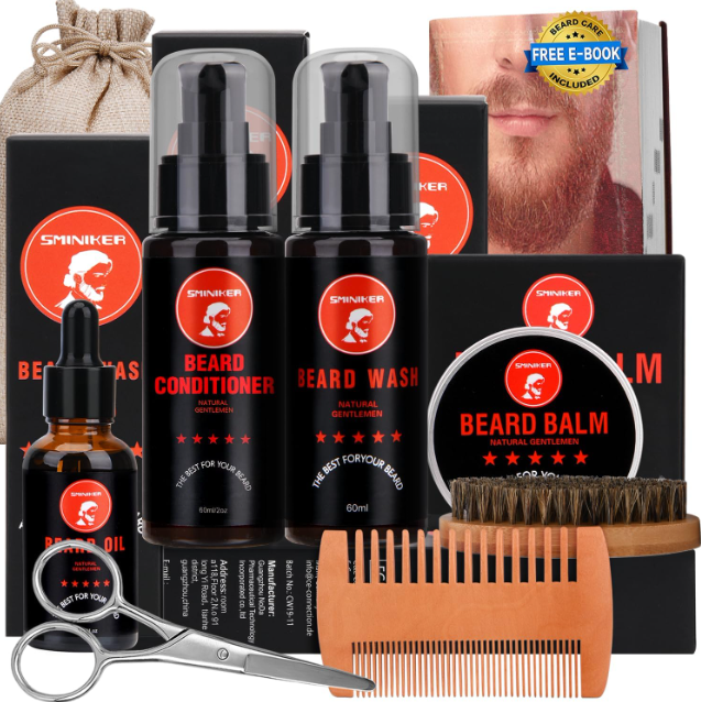 Beard Shampoo and Beard Conditioner Set Beard and Mustache Wash and Growth Kit
