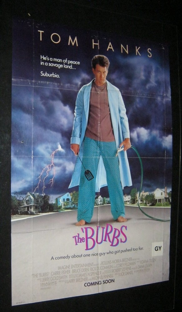 Orig THE BURBS Rare U.S. Printed International One Sheet TOM HANKS Joe Dante #2