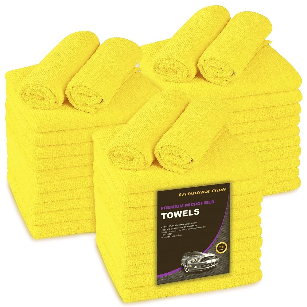 36-Pack Ultra Soft Microfiber Cleaning Towels for Professional Use