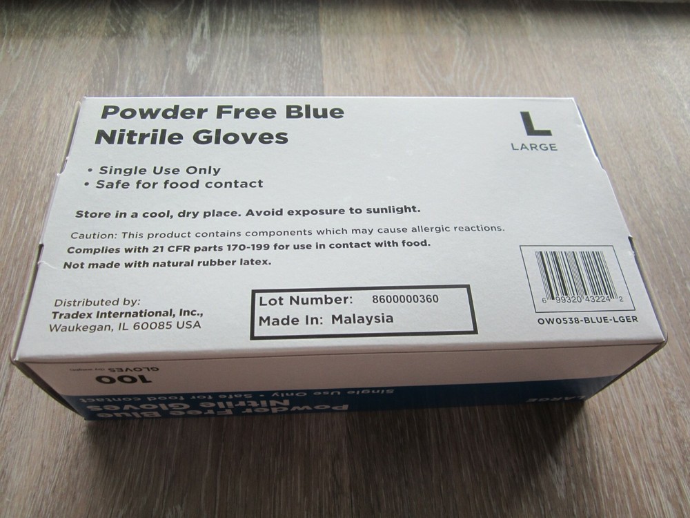 Blue Nitrile Gloves Powder Free Non Latex Food Safe Full Case-image