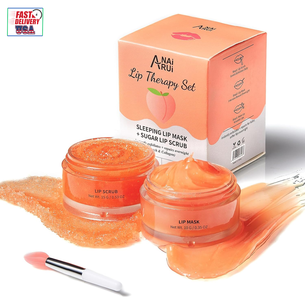 Overnight Lip Care Kit with Mask & Scrub – Perfect Gift for Women and Moms