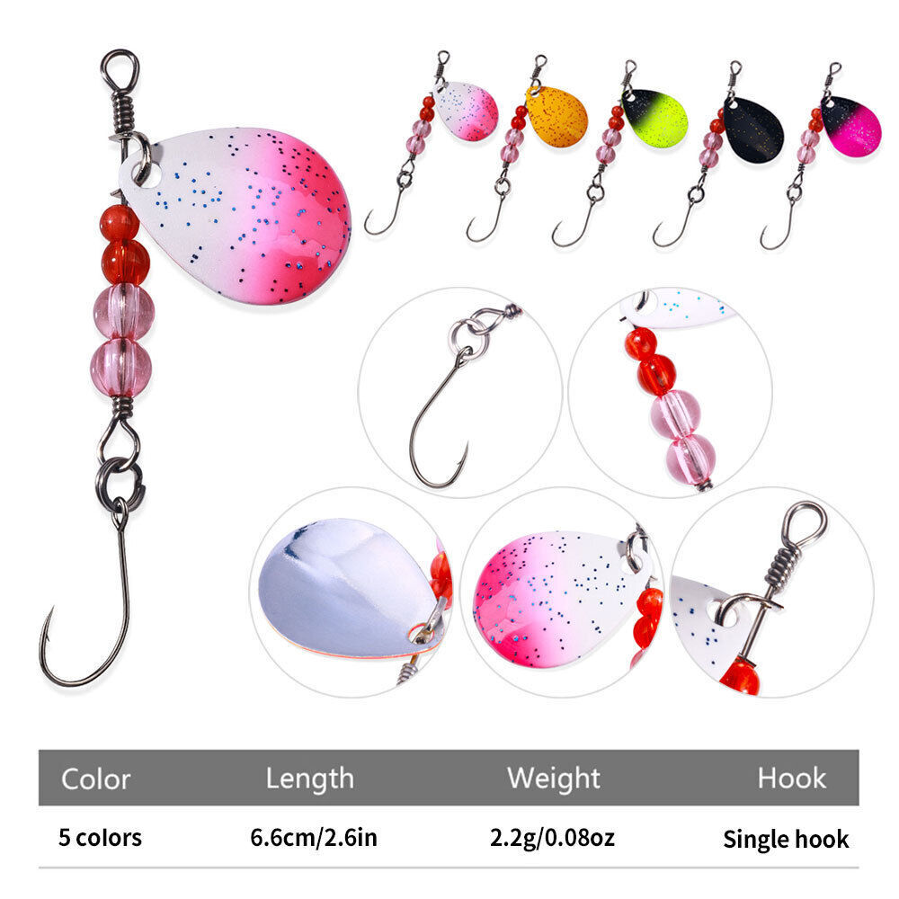 5Pcs Walleye Rigs Fishing Lure Rig Spinner Rig Crawler Harness Spinner Blade Rig