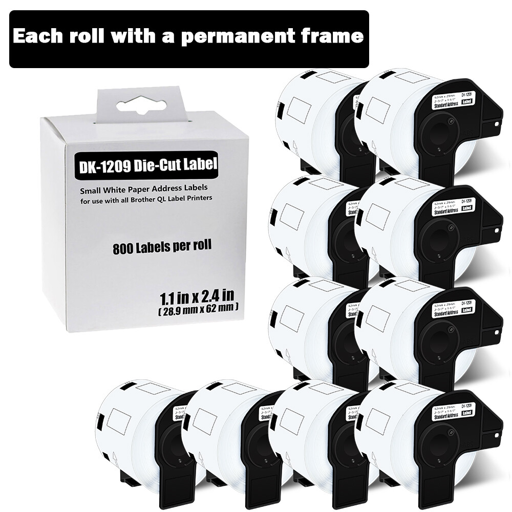 10 Rolls 29x62mm Shipping Labels for Brother QL1050 DK-1209